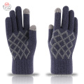 Pantalla táctil de hombres Guantes de invierno Guantes de guantes cálidos térmicos Guantes de cachemir acrílico